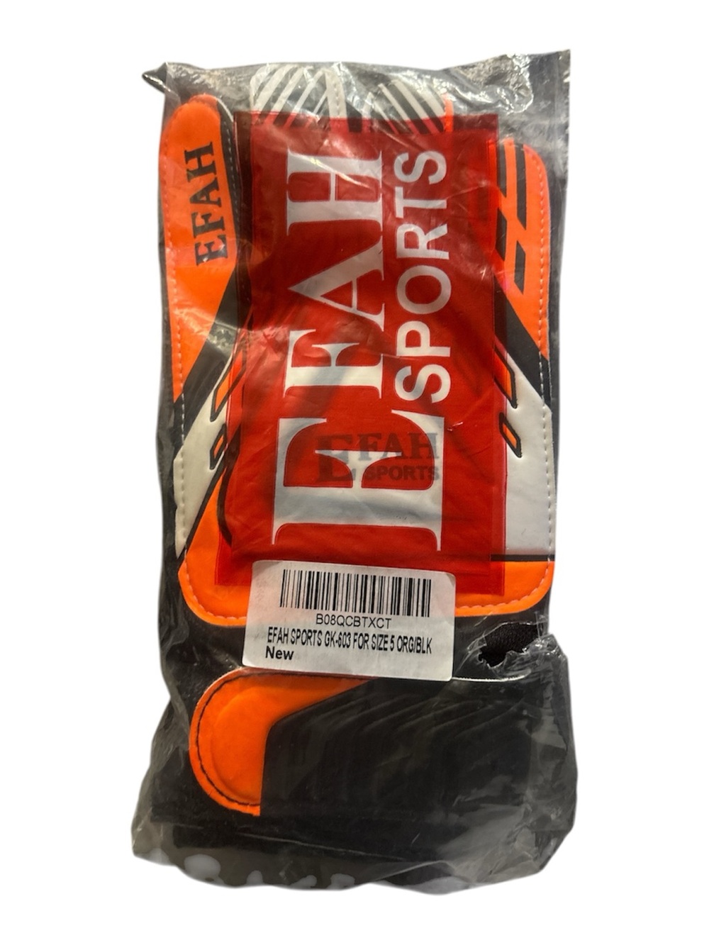 Sports Soccer Goalkeeper Gloves Orange Black Size 5 Youth Junior New